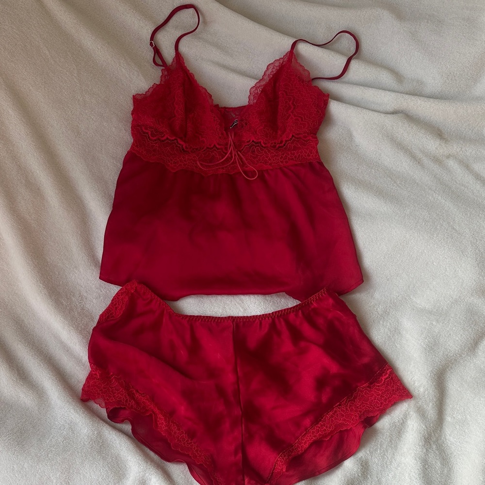 Victoria's Secret Red Lace Sleepwear Set